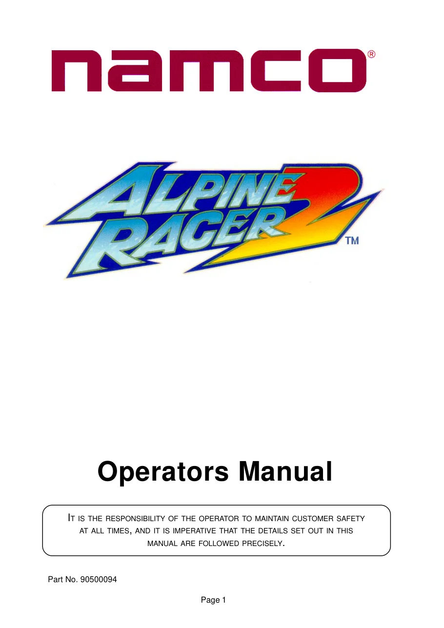 alpine racer 2 operation manual|namco|games|.webp