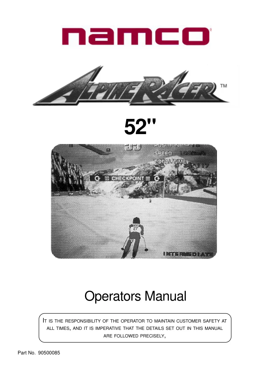 alpine racer operation manual|namco|games|.webp