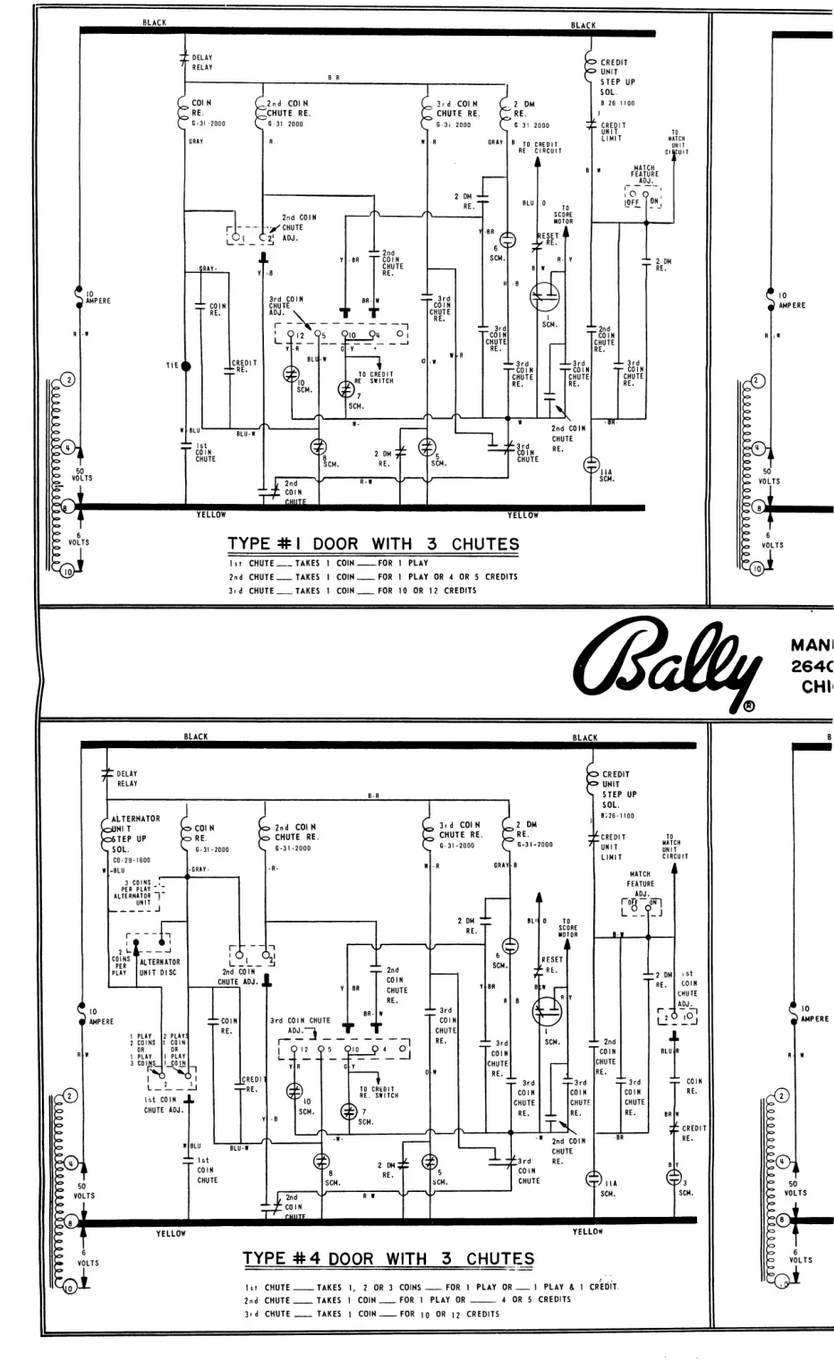 arcade coin chute circuit by manufacturing corporation schematic|bally|schematics-and-wiring|.webp
