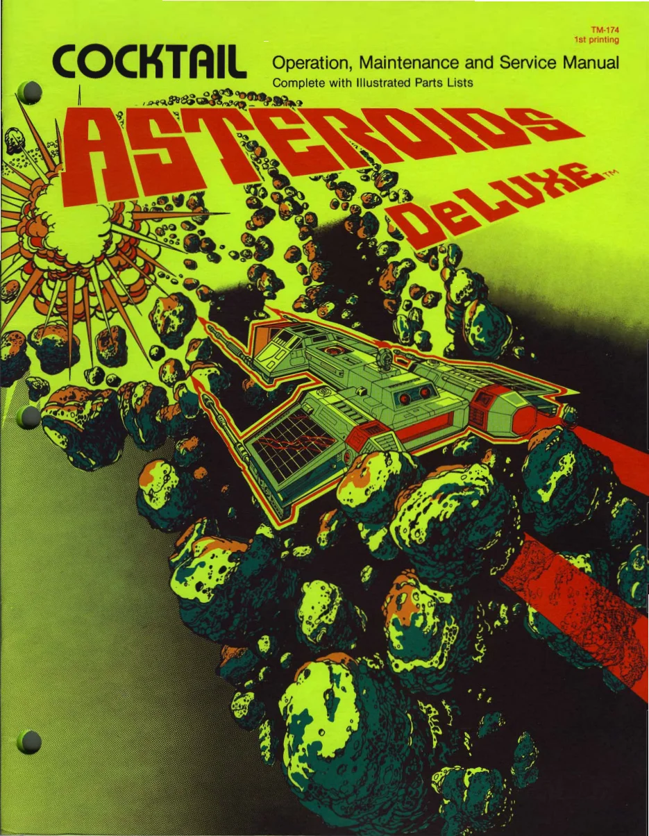 asteroids deluxe cocktail tm-174 manual|atari|cabinets|1st printing.webp