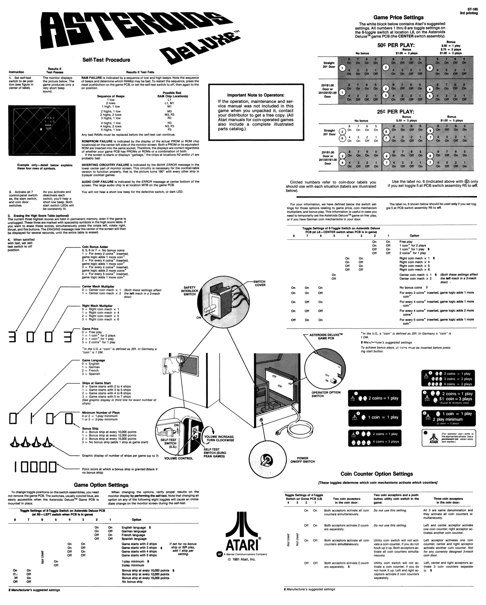 asteroids deluxe st-165 backdoor manual|atari|games|3rd printing.webp