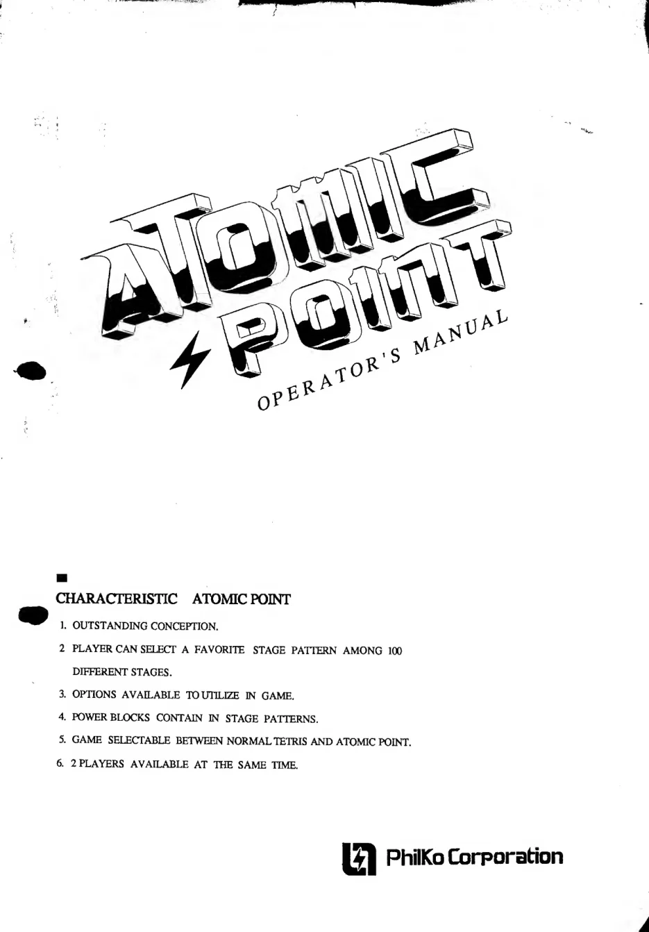 atomic point operation manual|sammy|games|.webp