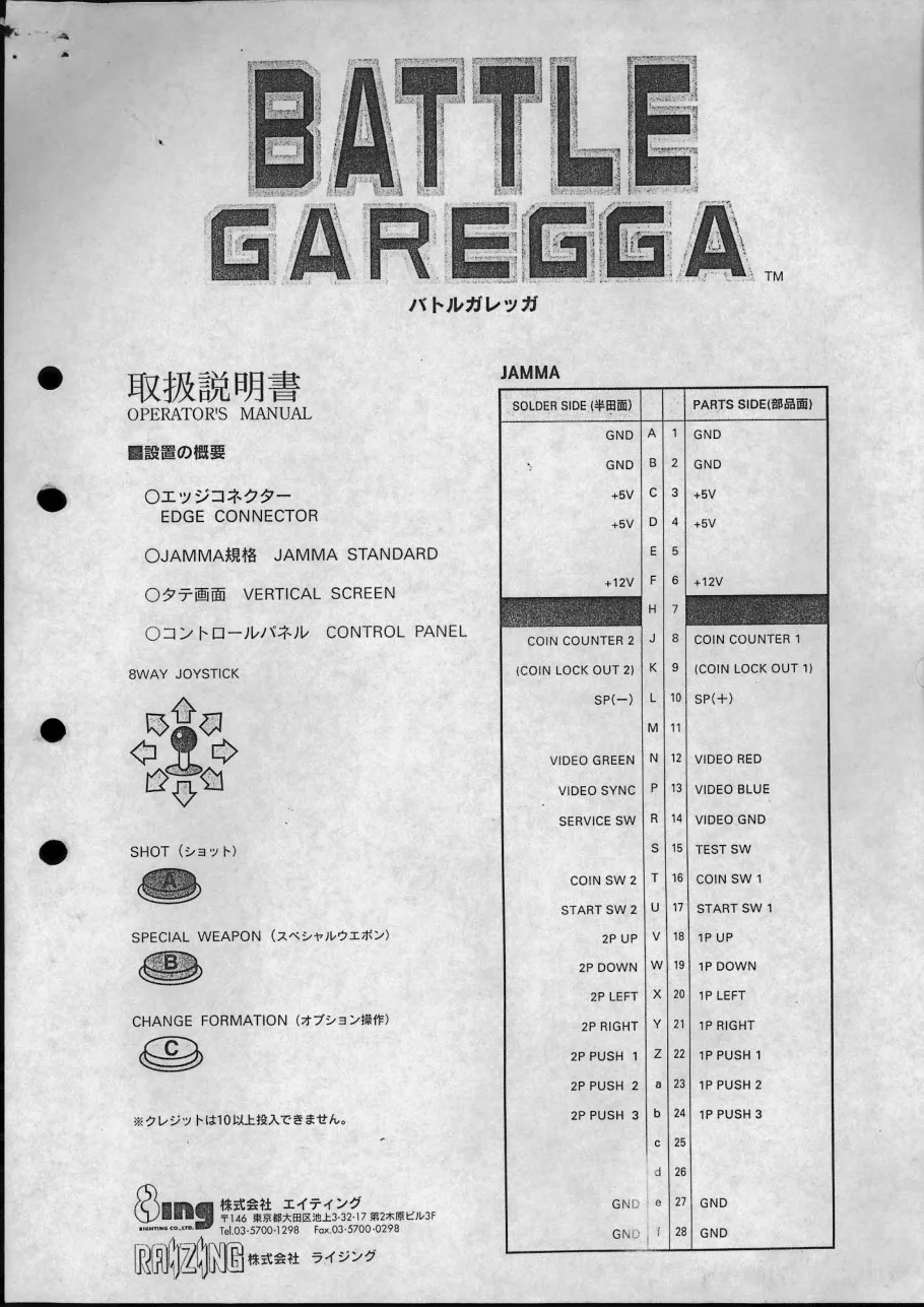 battle garegga operation manual|raizing|games|.webp