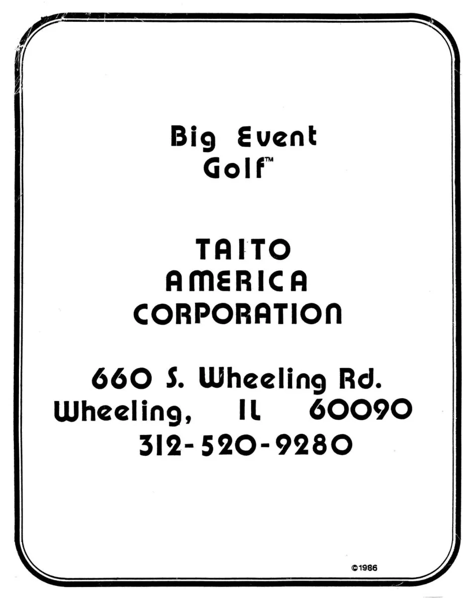 big event golf manual|taito|games|.webp