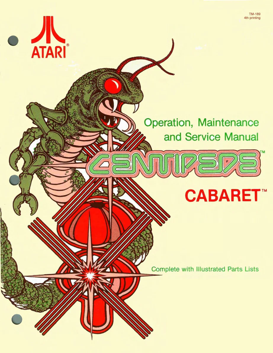 centipede caberat tm-189 manual|atari|games|4th printing.webp
