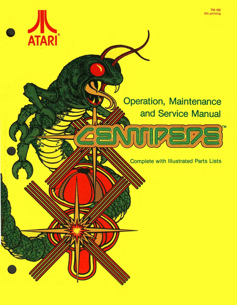 centipede tm-182 manual|atari|games|5th printing.webp