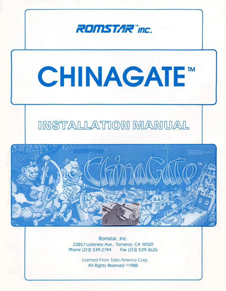 china gate manual|technos|games|.webp