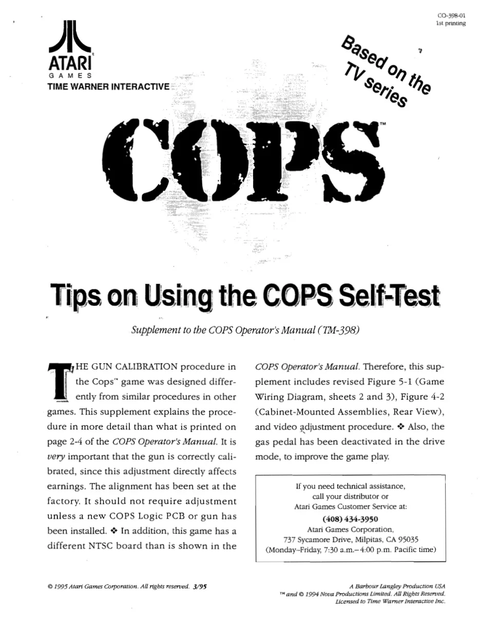 cops co-398-01 manual|atari|games|1st printing.webp