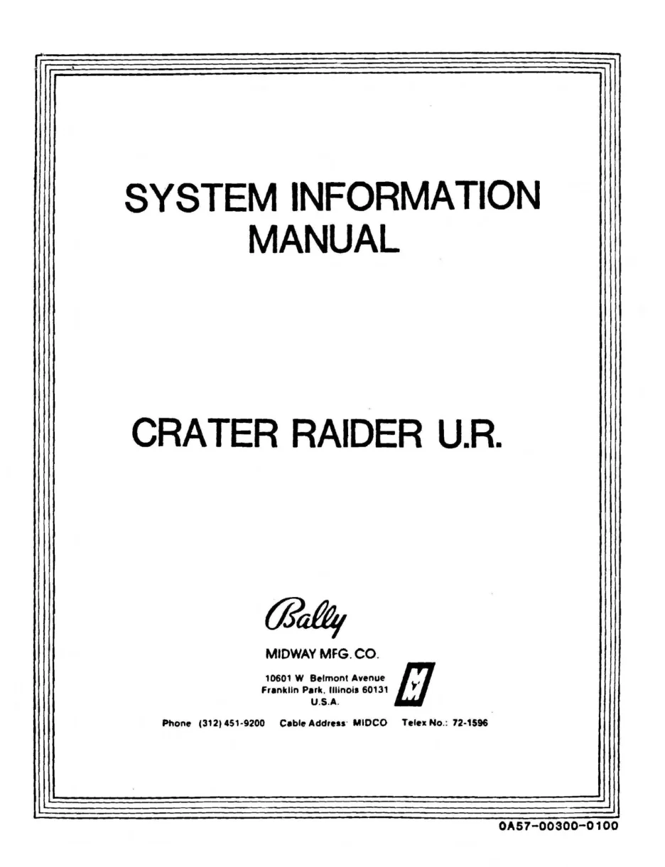 crater raider system information manual|bally-midway|games|.webp