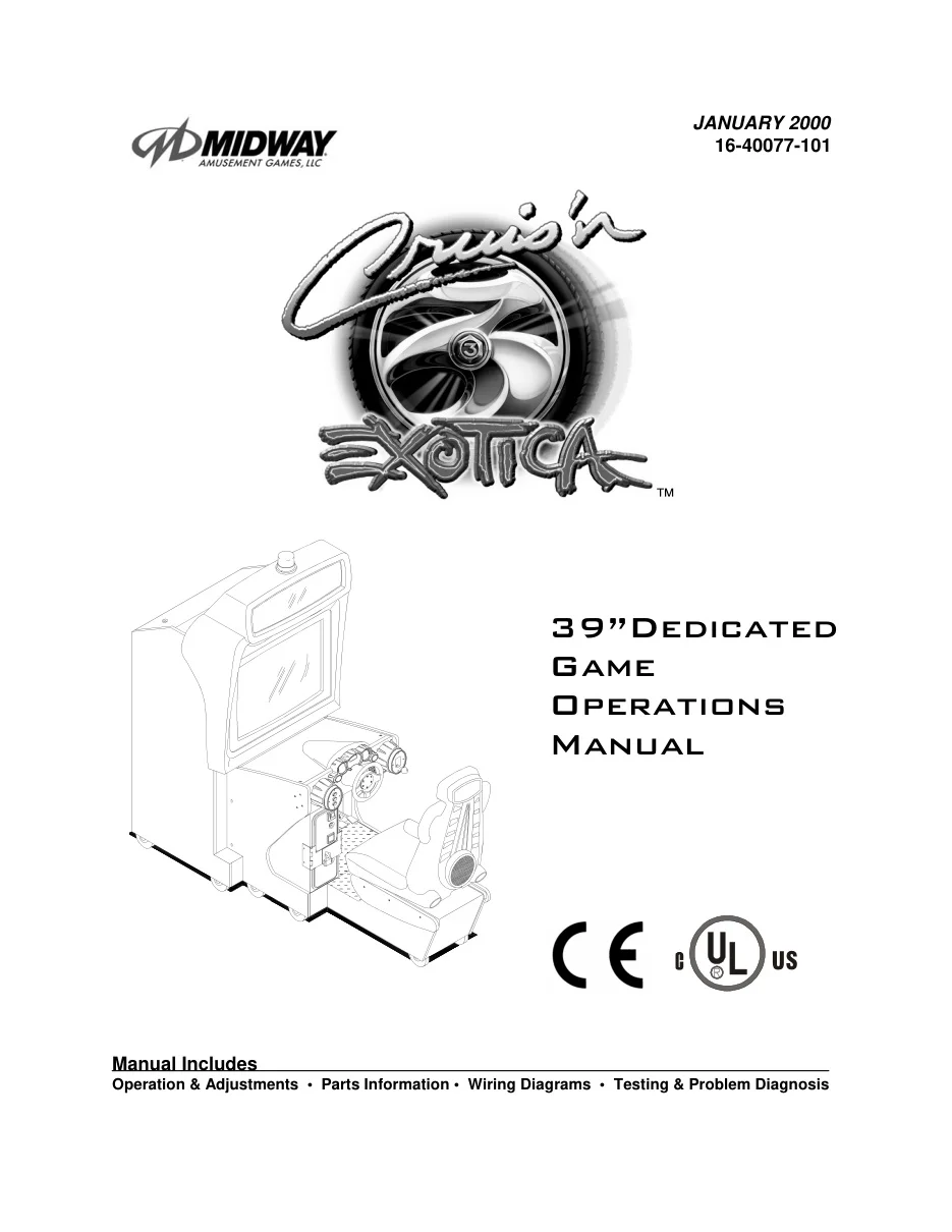 cruis n exotica cruisn 39in jan 2000 operation manual|bally-midway|games|.webp
