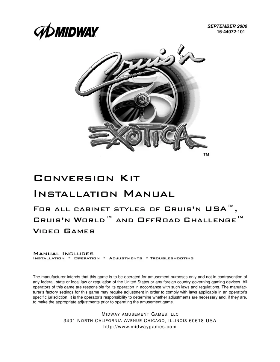 cruisn exotica conversion kit instructions|bally-midway|games|.webp