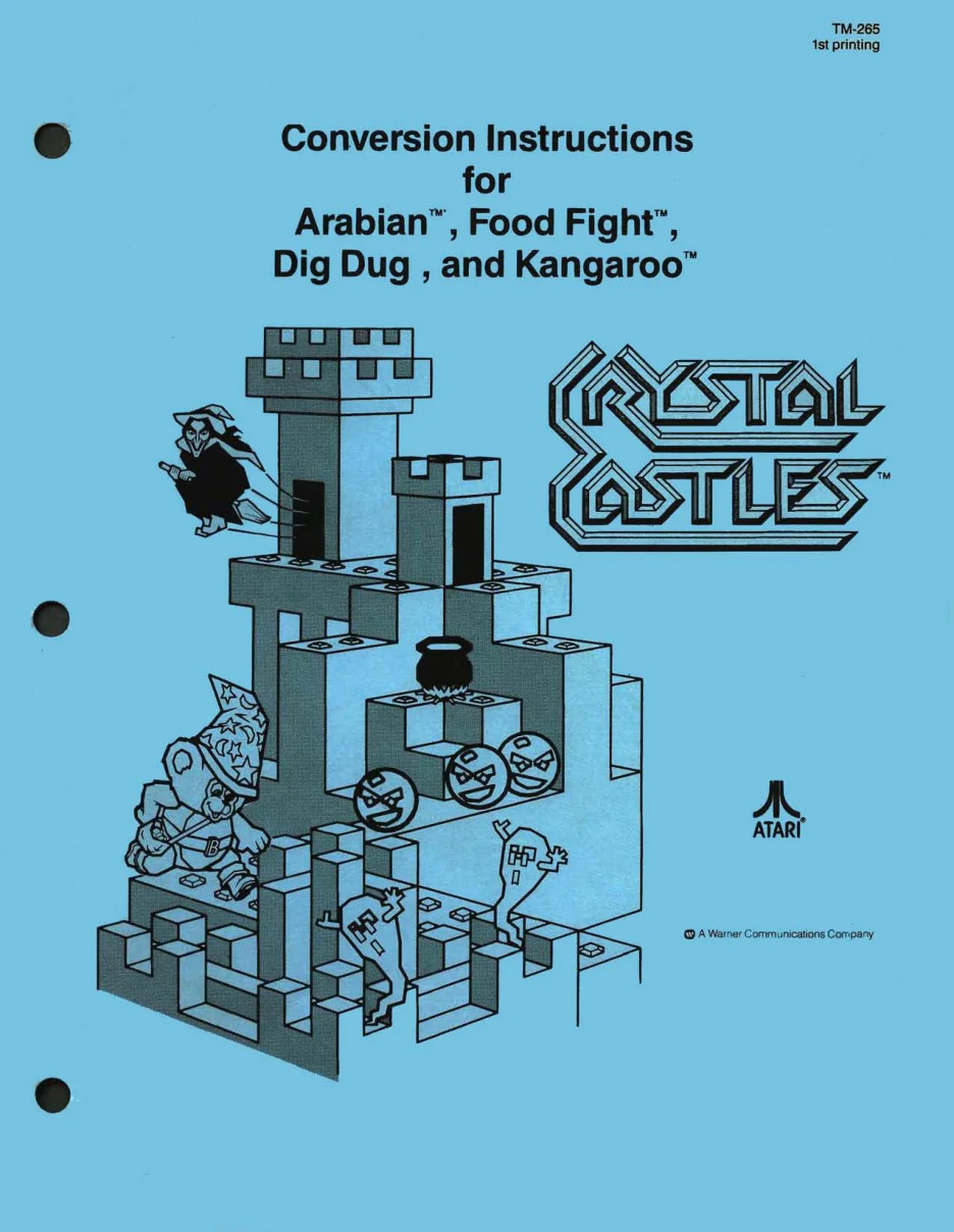 crystal castles tm-265 conversion kit instructions|atari|games|1st printing.webp