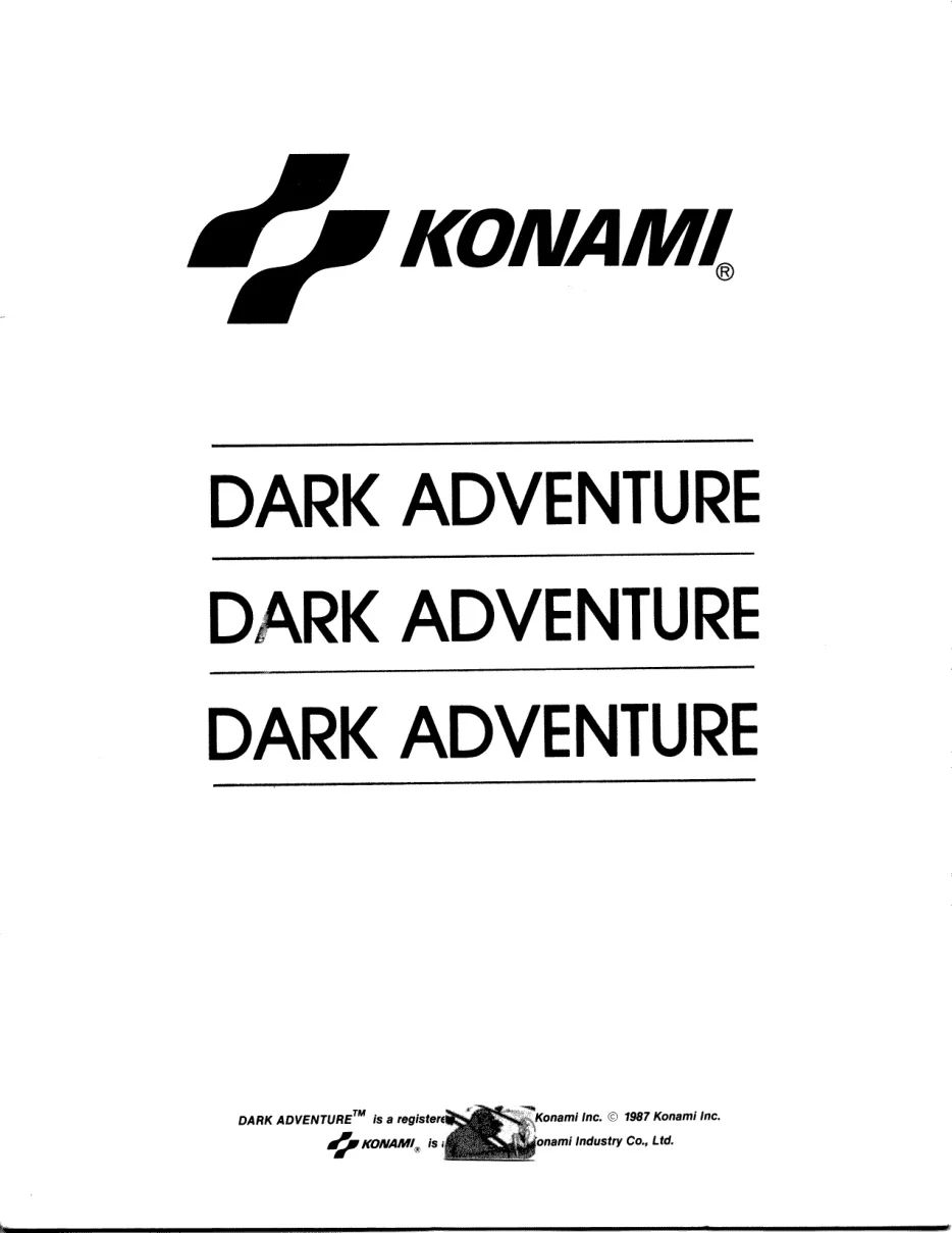 dark adventure manual|konami|games|.webp