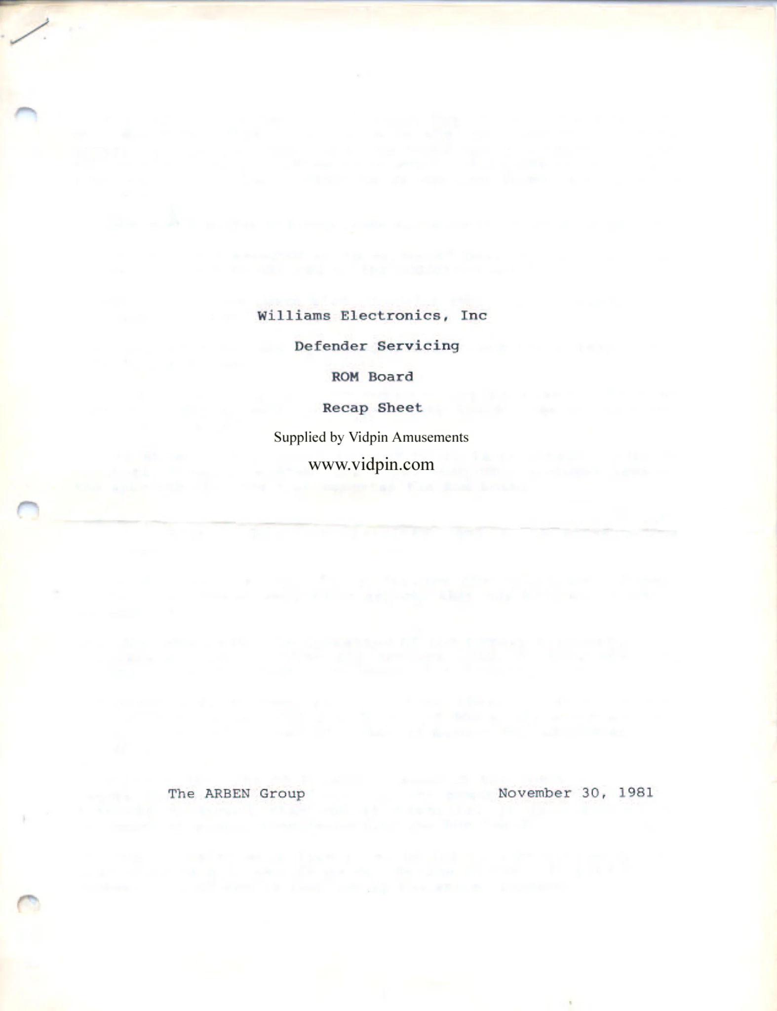 defender rom pcb manual|williams|aux-boards|.webp