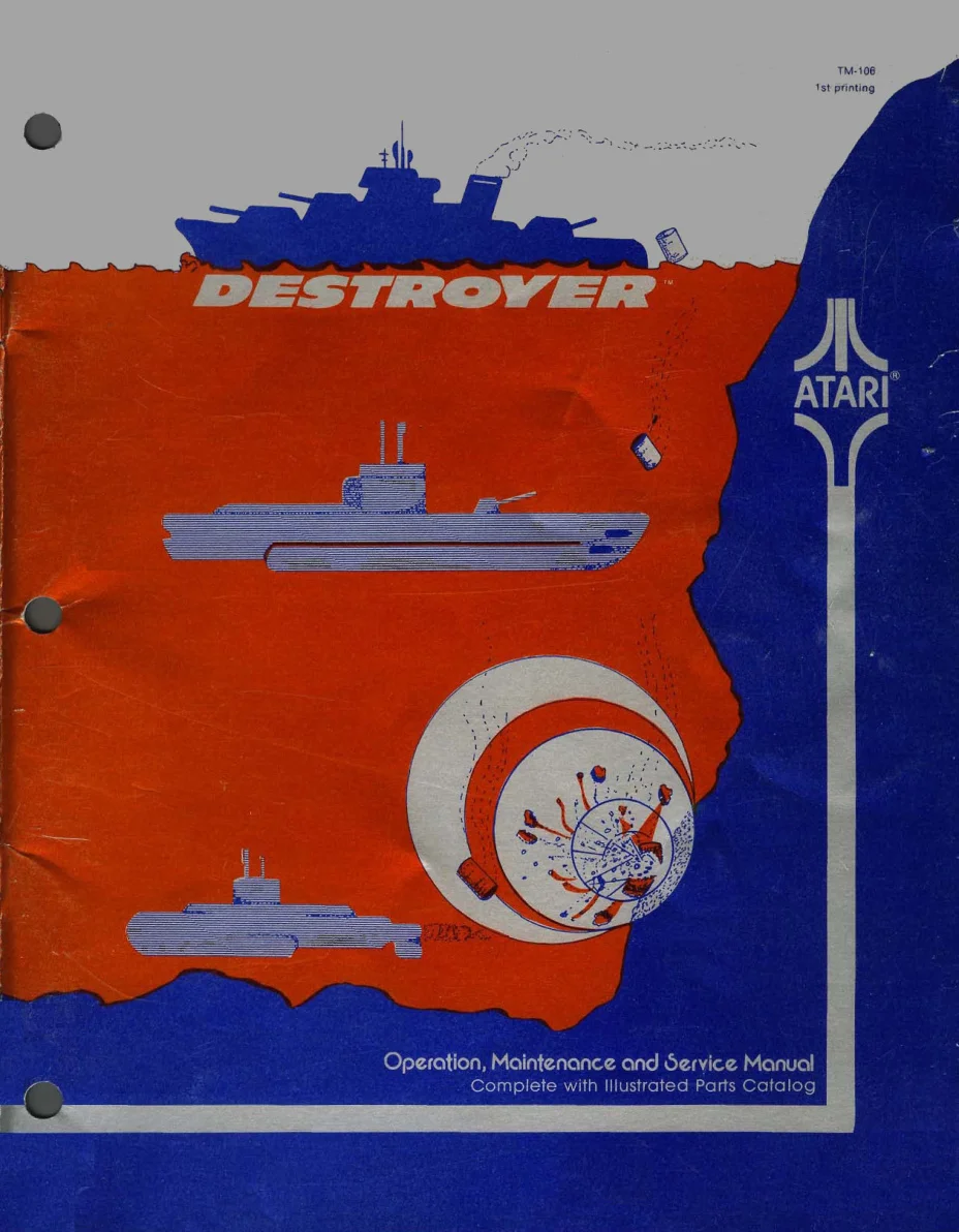 destroyer tm-106 manual|atari|games|1st printing.webp