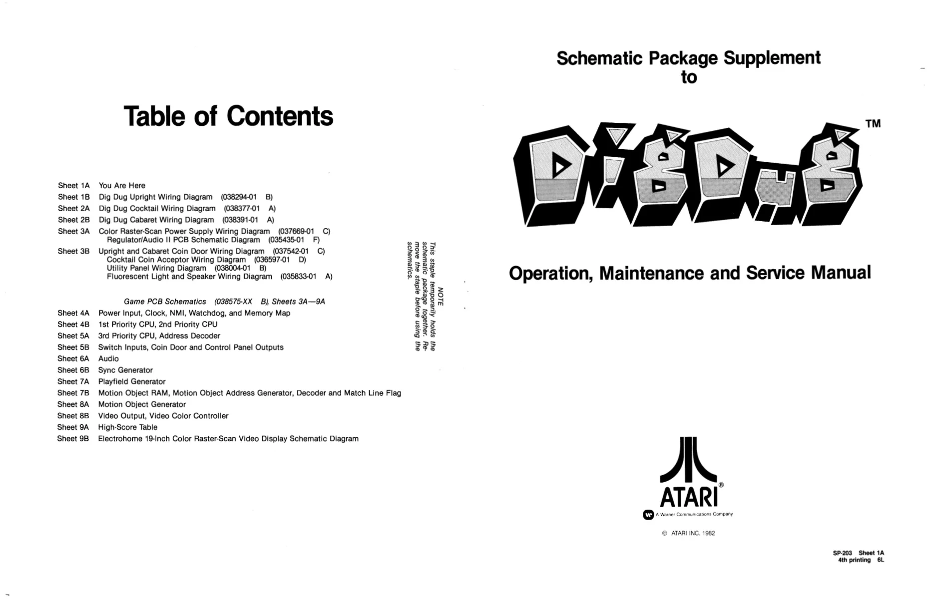 dig dug sp-203 manual|namco|games|4th printing.webp