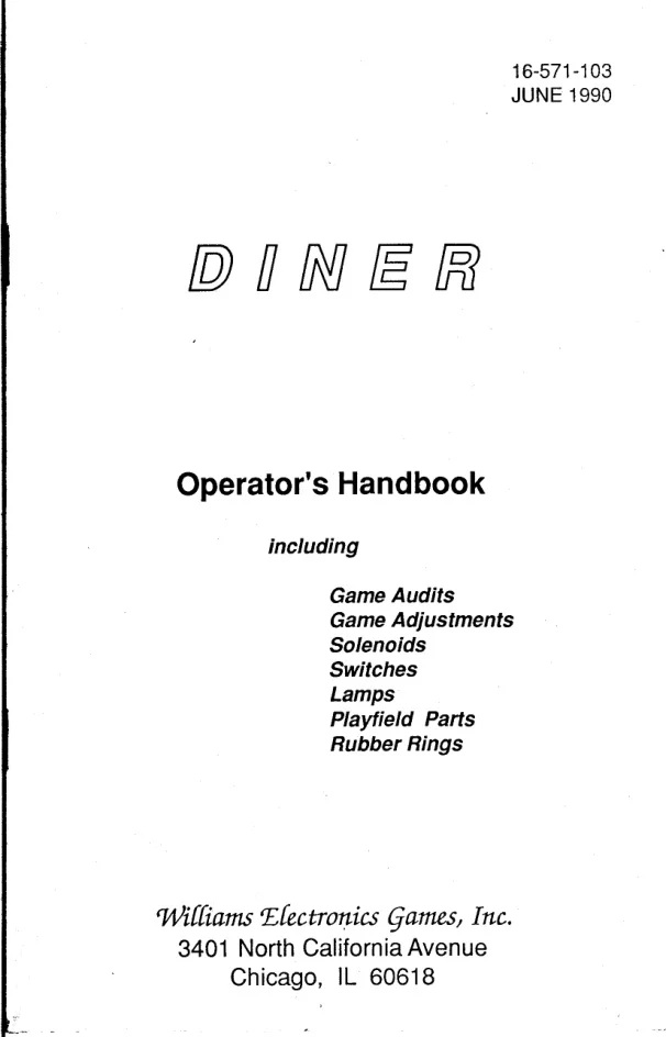 diner handbook manual|bally-midway|games|.webp
