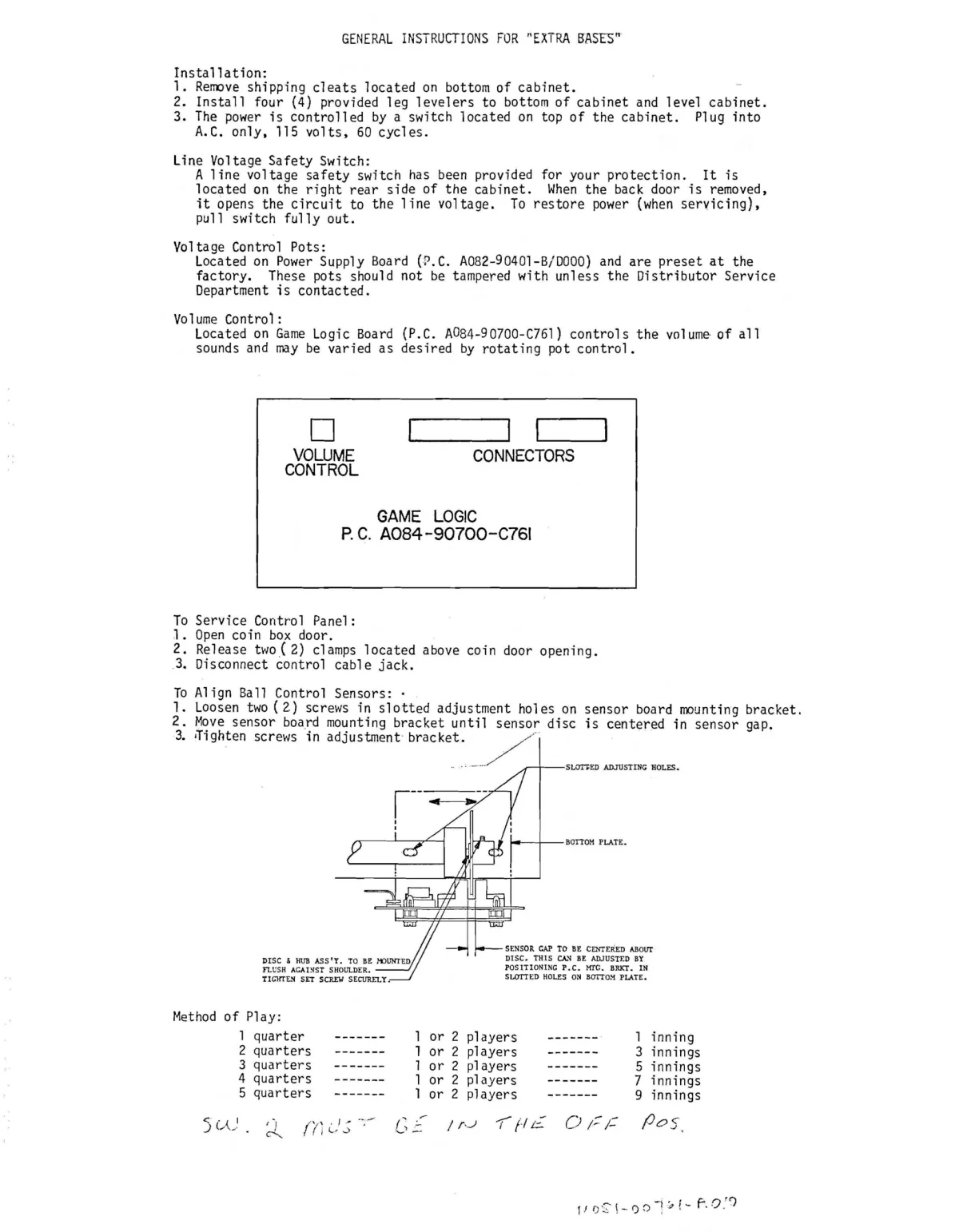 extra bases general instruction manual|bally-midway|games|.webp