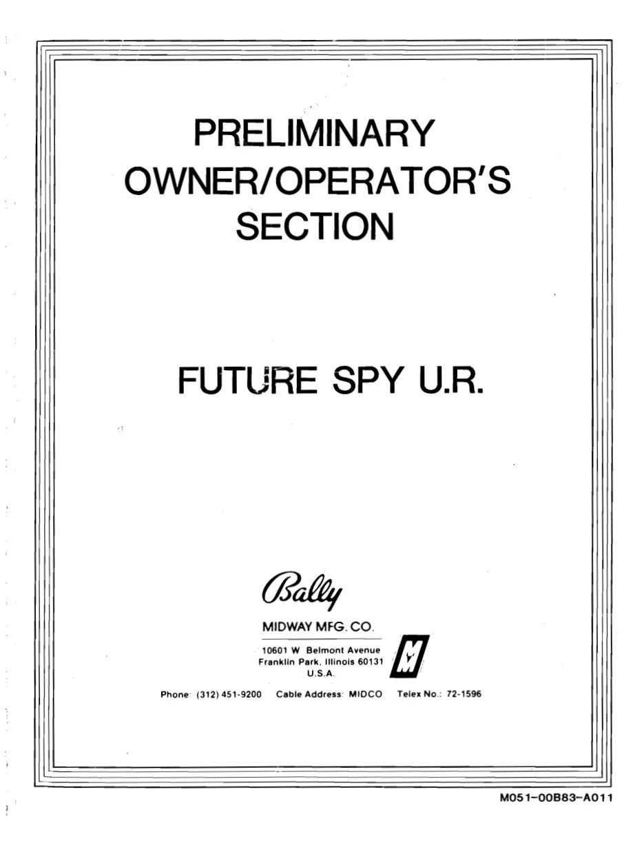 future spy up prelininary owner's manual|sega|games|.webp