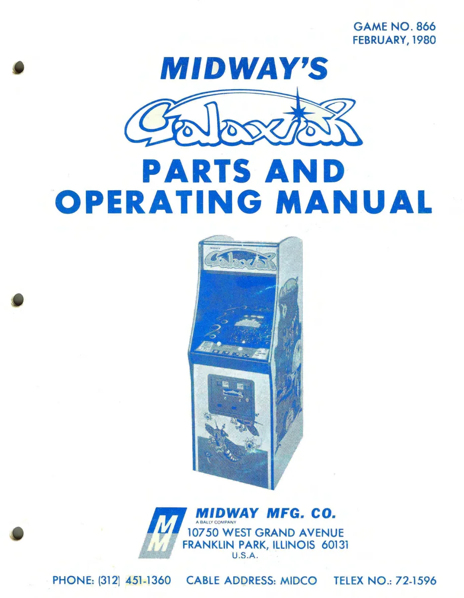 galaxian operation manual|bally-midway|games|.webp