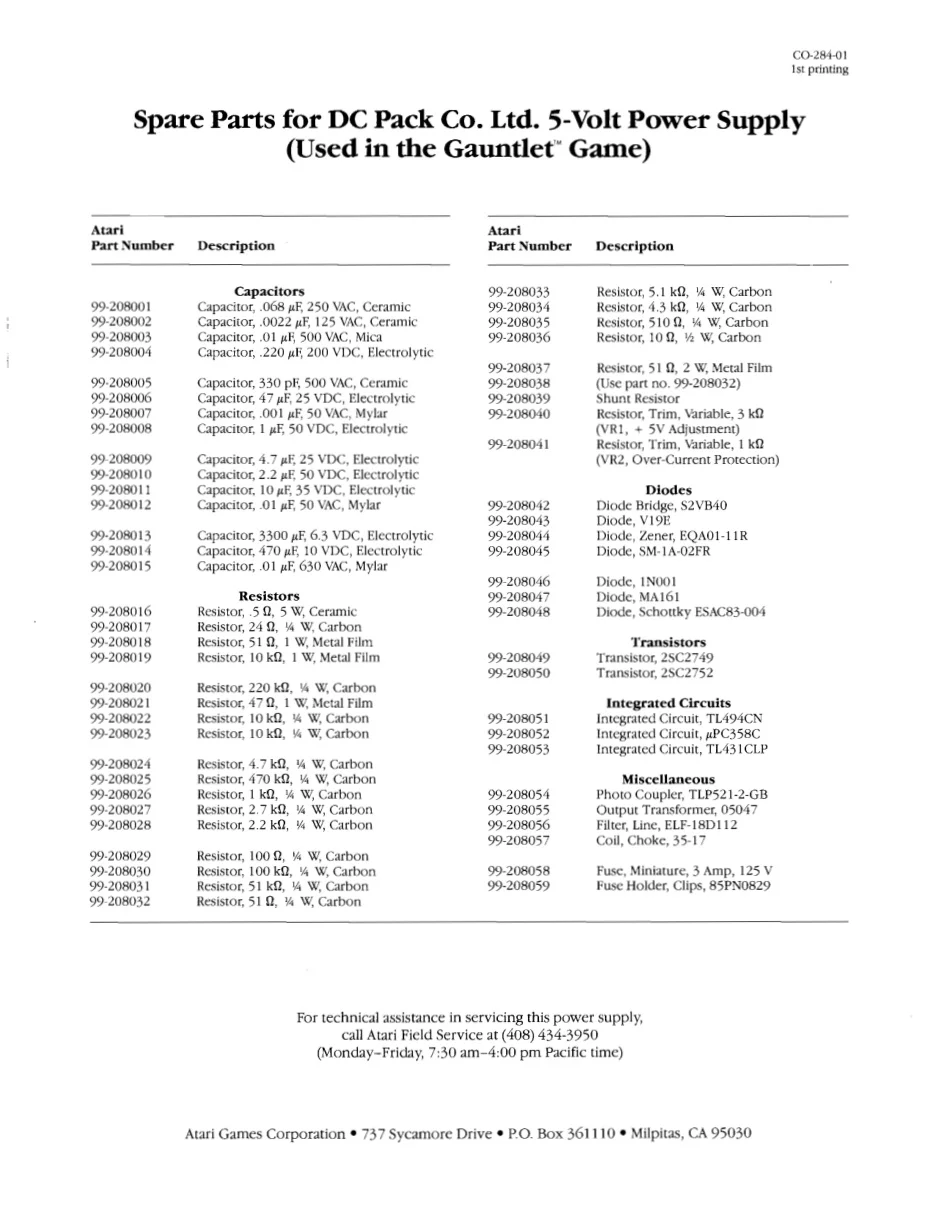 gauntlet-co-284-01-5vdc-parts-list-bally-midway-parts-and-peripherals-1st-printing-webp.7805