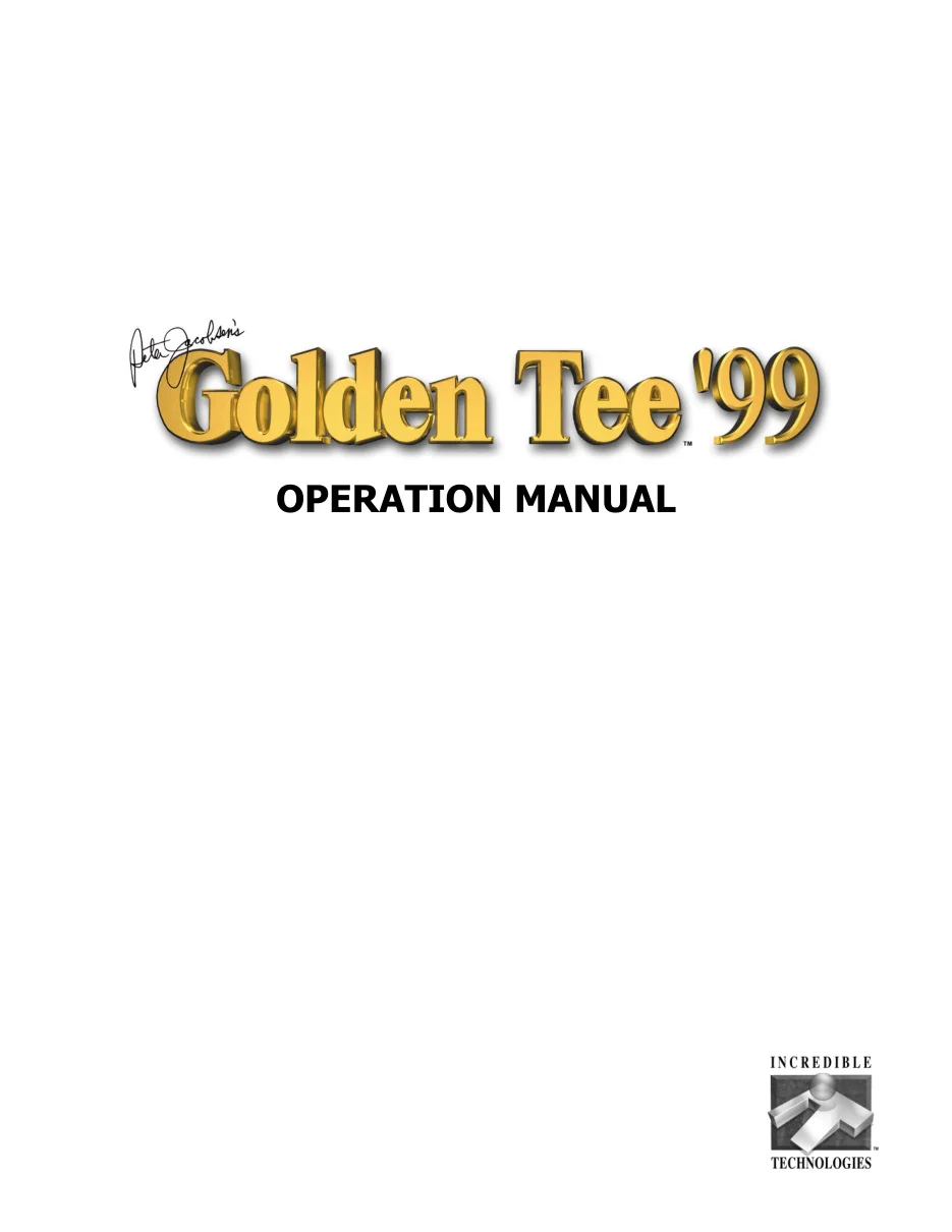 golden tee 99 manual|incredible-technologies|games|.webp