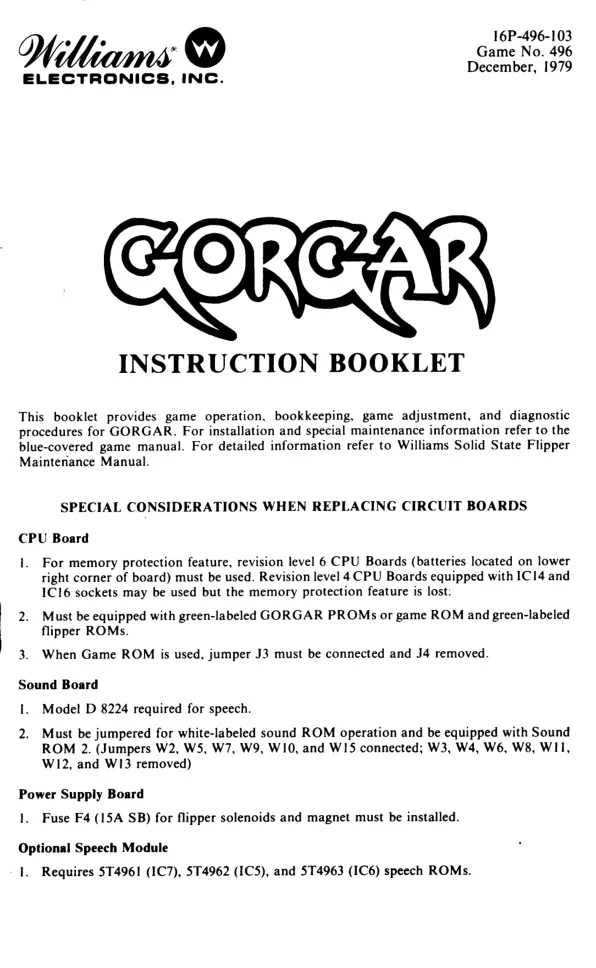 gorgar operation manual|williams|pinball-em-adjacent|.webp