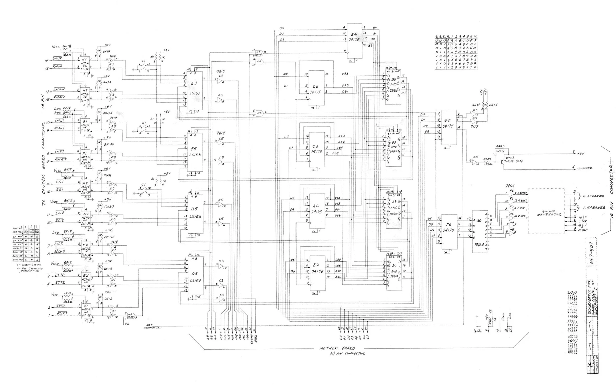 gun fight game logic schematic|bally-midway|schematics-and-wiring|.webp