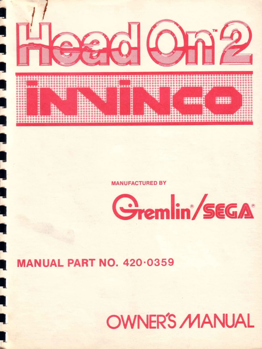 invinco head on 2 manual|sega|games|.webp