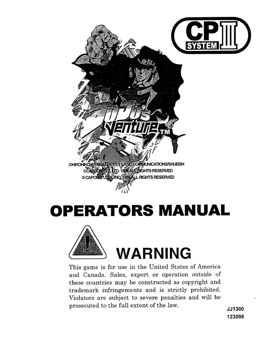 jo jos venture manual|capcom|games|.webp