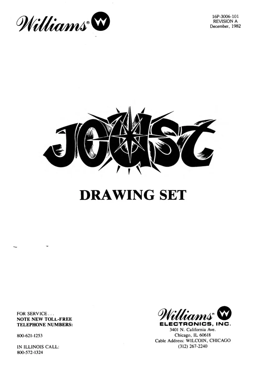 joust drawing set manual|williams|schematics-and-wiring|.webp