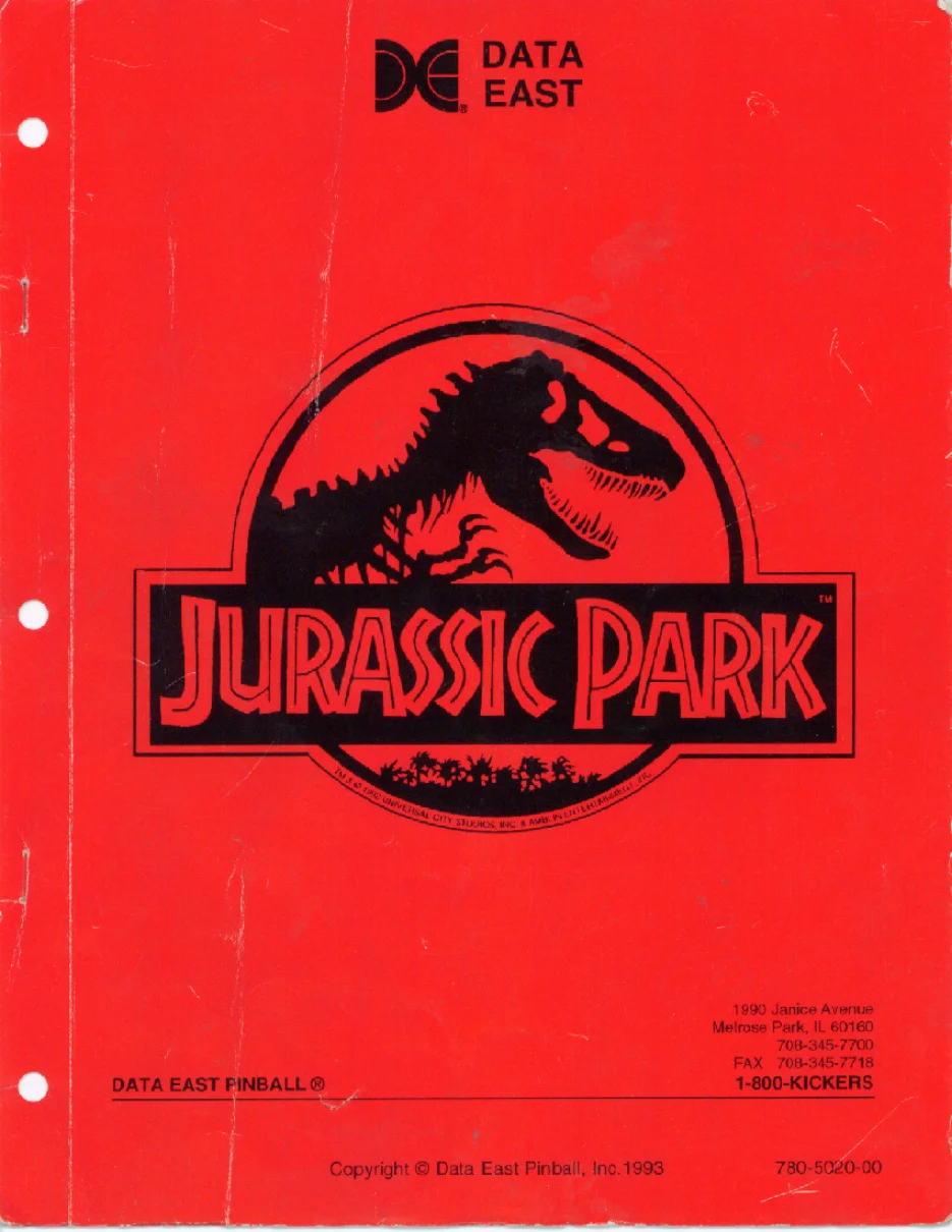 jurassic park operation manual|data-east|pinball-em-adjacent|.webp