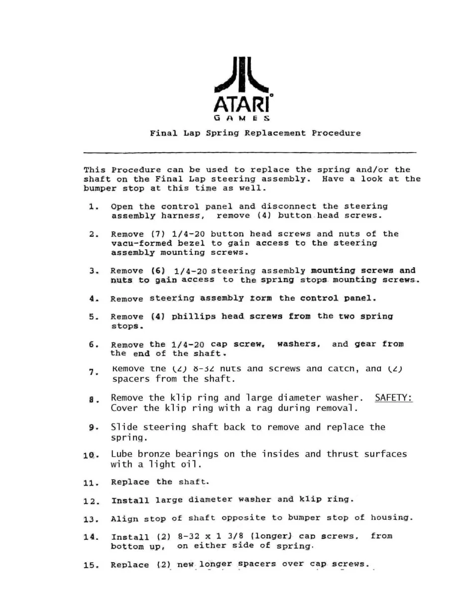 lap spring replacement procedure service bulletin|namco|games|.webp