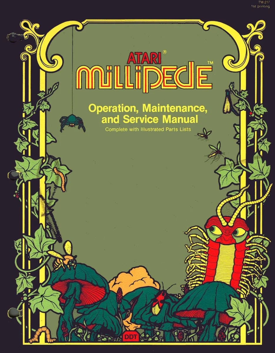 millipede tm-217 manual|atari|games|1st printing.webp