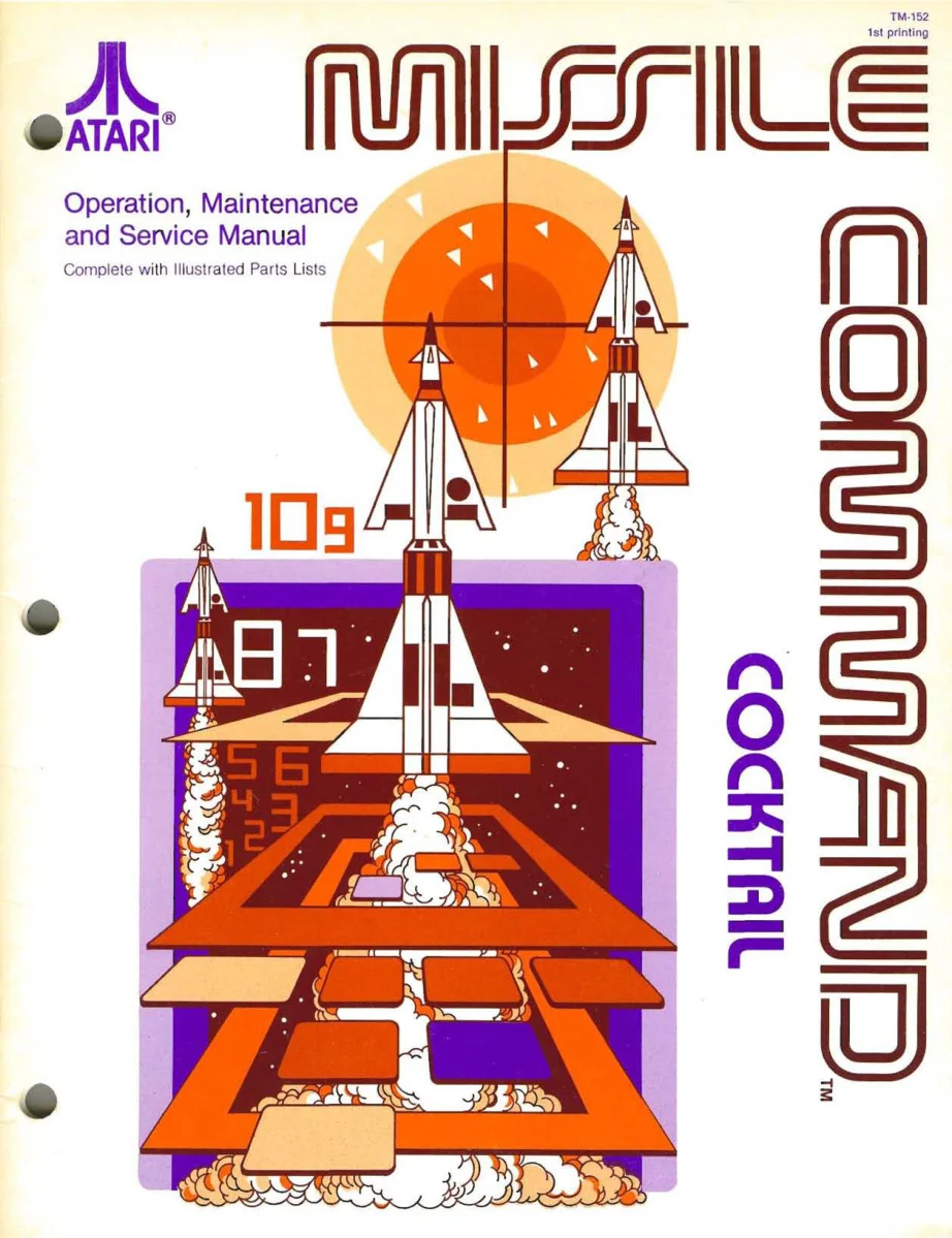 missile command cocktail tm-152 manual|atari|cabinets|1st printing.webp
