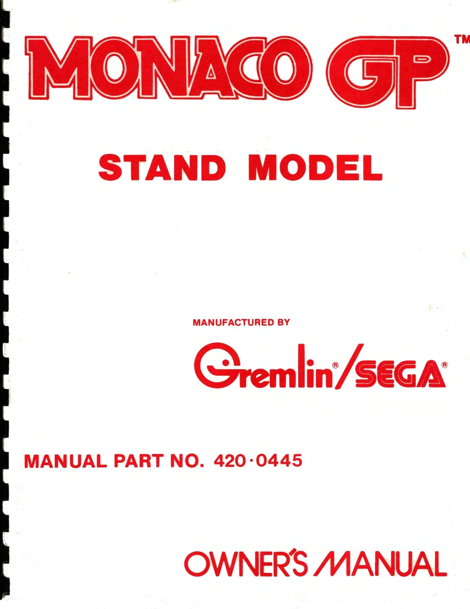 monaco gp stand model manual|sega|games|.webp