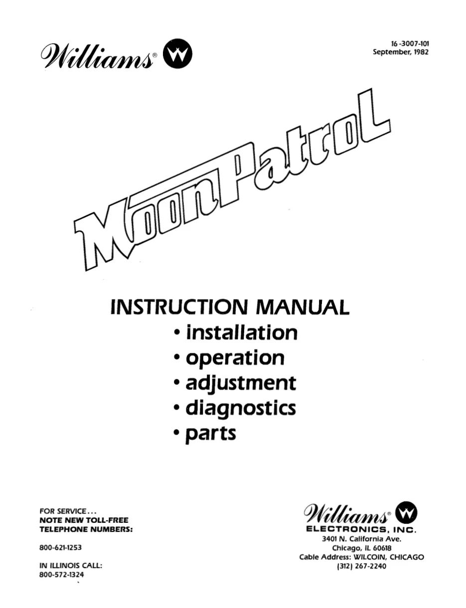 moon patrol instruction manual|williams|games|.webp