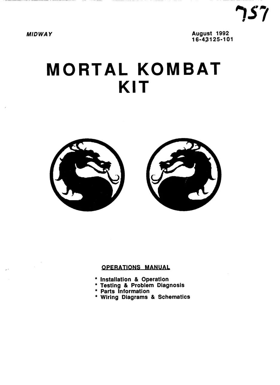 mortal kombat 1 conversion kit instructions|bally-midway|games|bad scan.webp