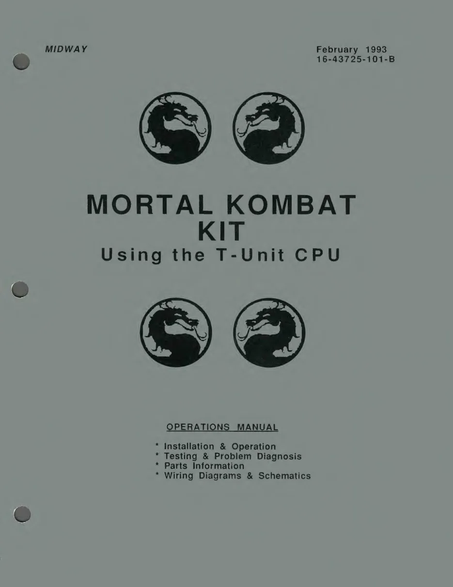mortal kombat 1 t-unit cpu b conversion kit instructions|bally-midway|games|.webp
