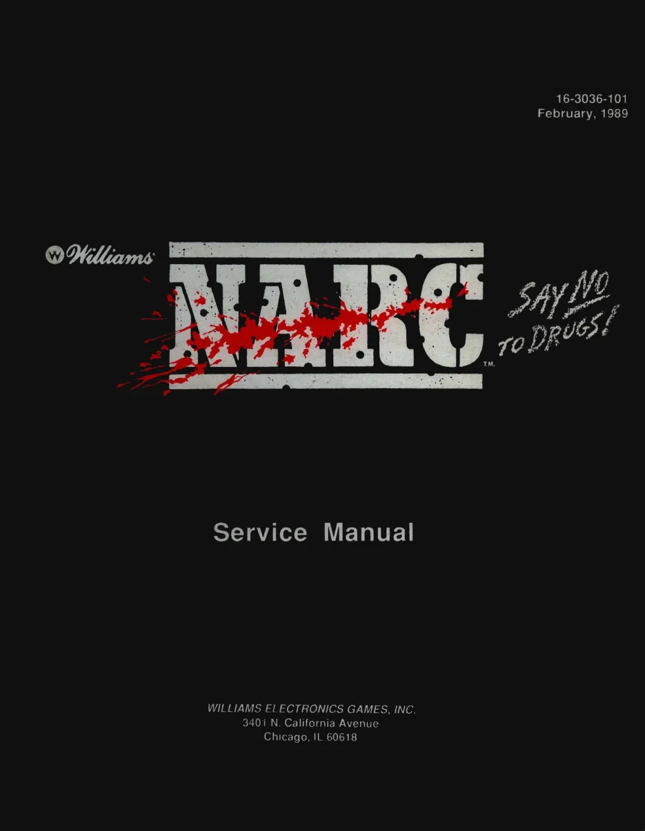 narc service manual|williams|games|.webp