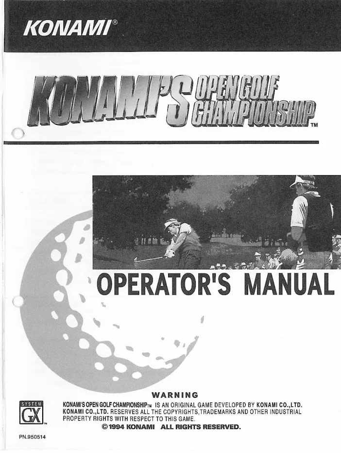 open golf championship operation manual|konami|games|.webp