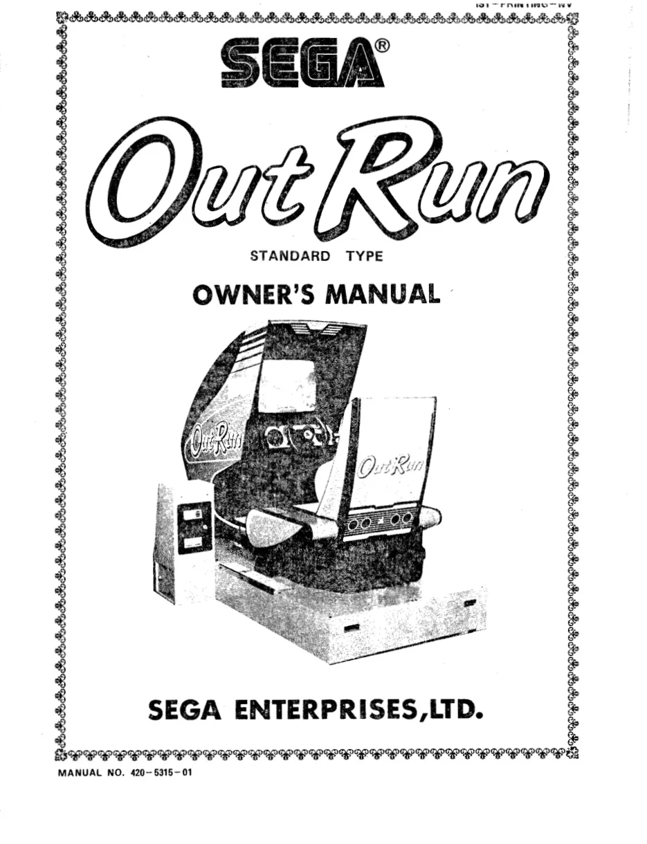 outrun standard sitdown manual|sega|cabinets|.webp