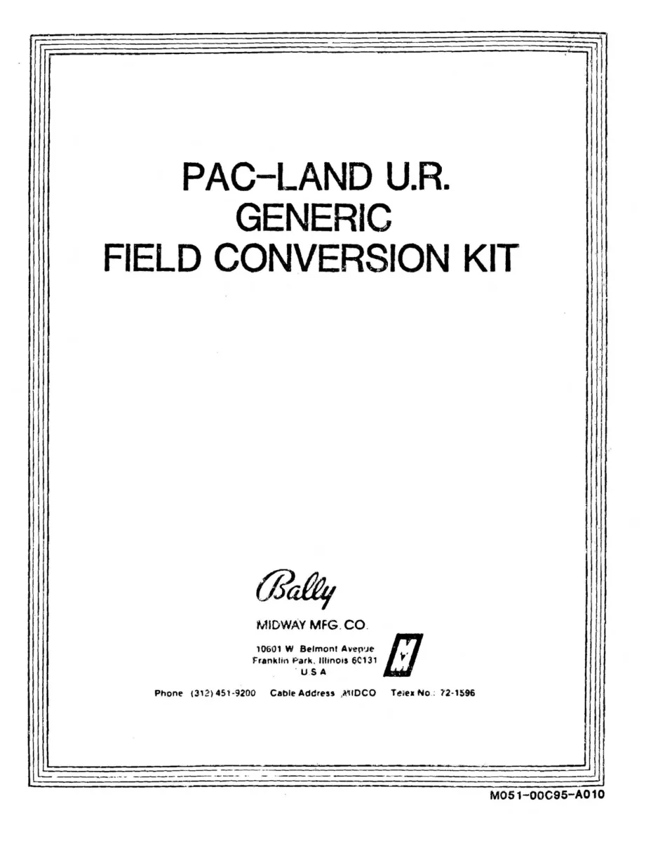 pac-land generic field conversion kit instructions|namco|games|.webp