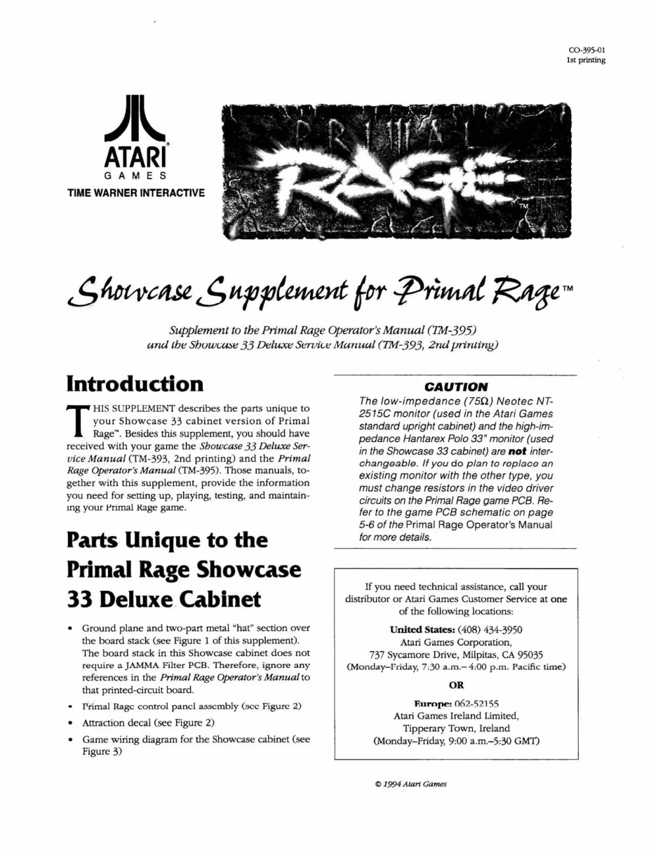 primal rage co-395-01 manual|atari|games|1st printing.webp