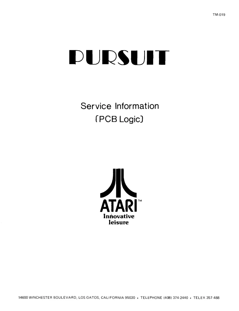 pursuit tm-019 information service manual|atari|games|.webp