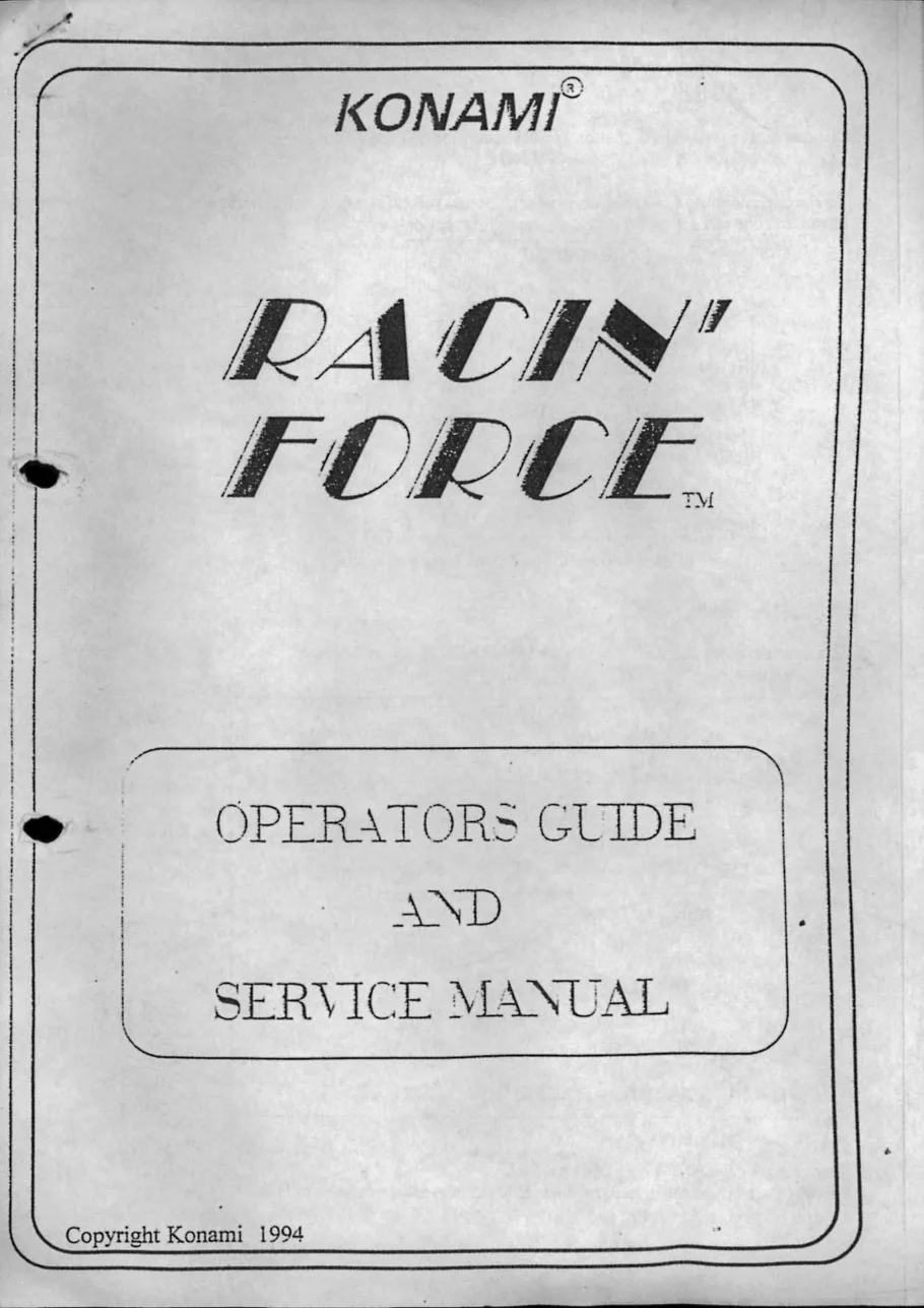 racin force guide service manual|konami|games|.webp