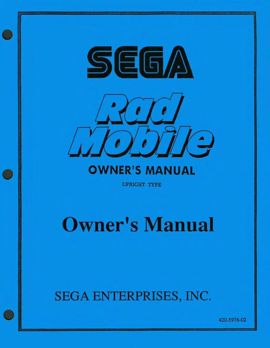 rad mobile upright owner's manual|sega|cabinets|.webp