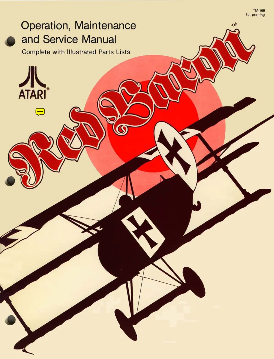 red baron tm-169 manual|atari|games|1st printing.webp