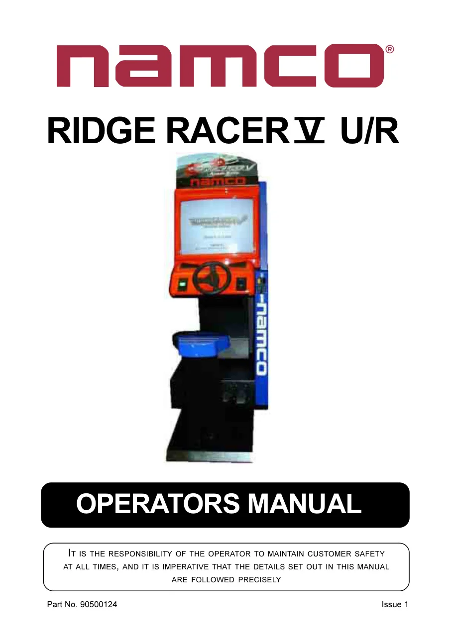 ridge racer 5 upright manual|namco|games|.webp