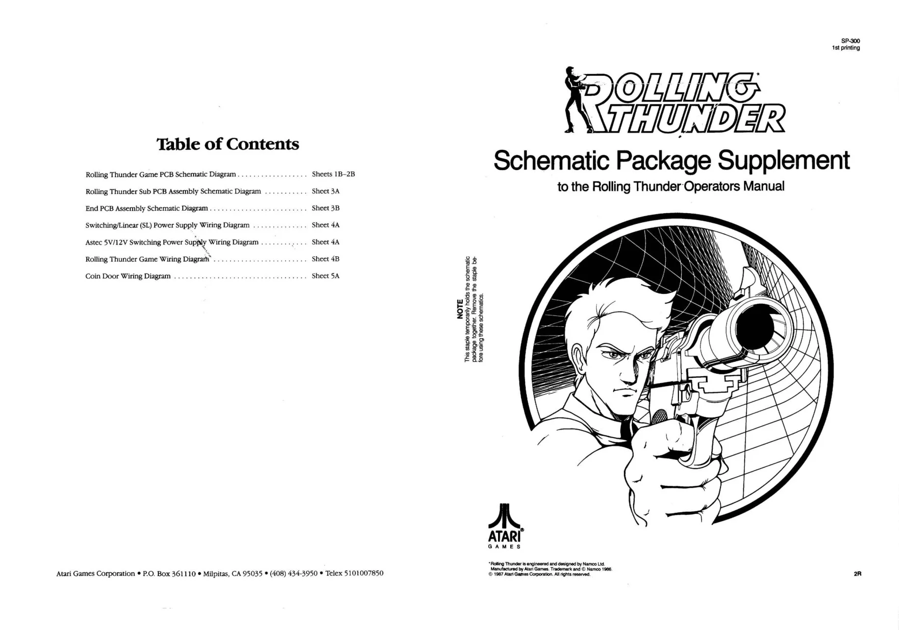 rolling thunder sp-300 manual|namco|games|1st printing.webp